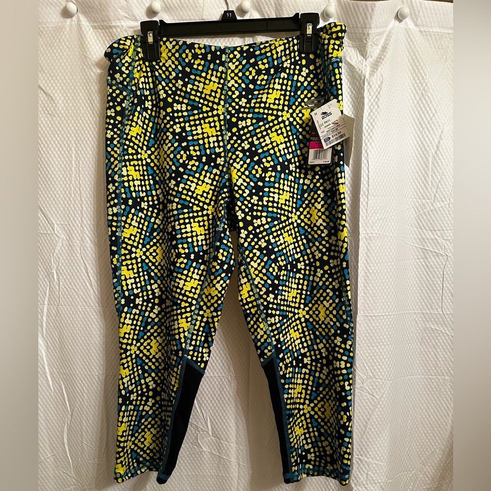 Skechers Yellow, Teal & Blue Dot-Print Athletic Leggings